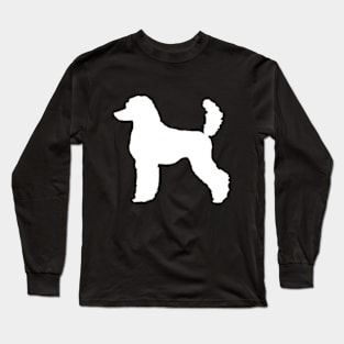 Black Standard Poodle Dog Silhouette Long Sleeve T-Shirt